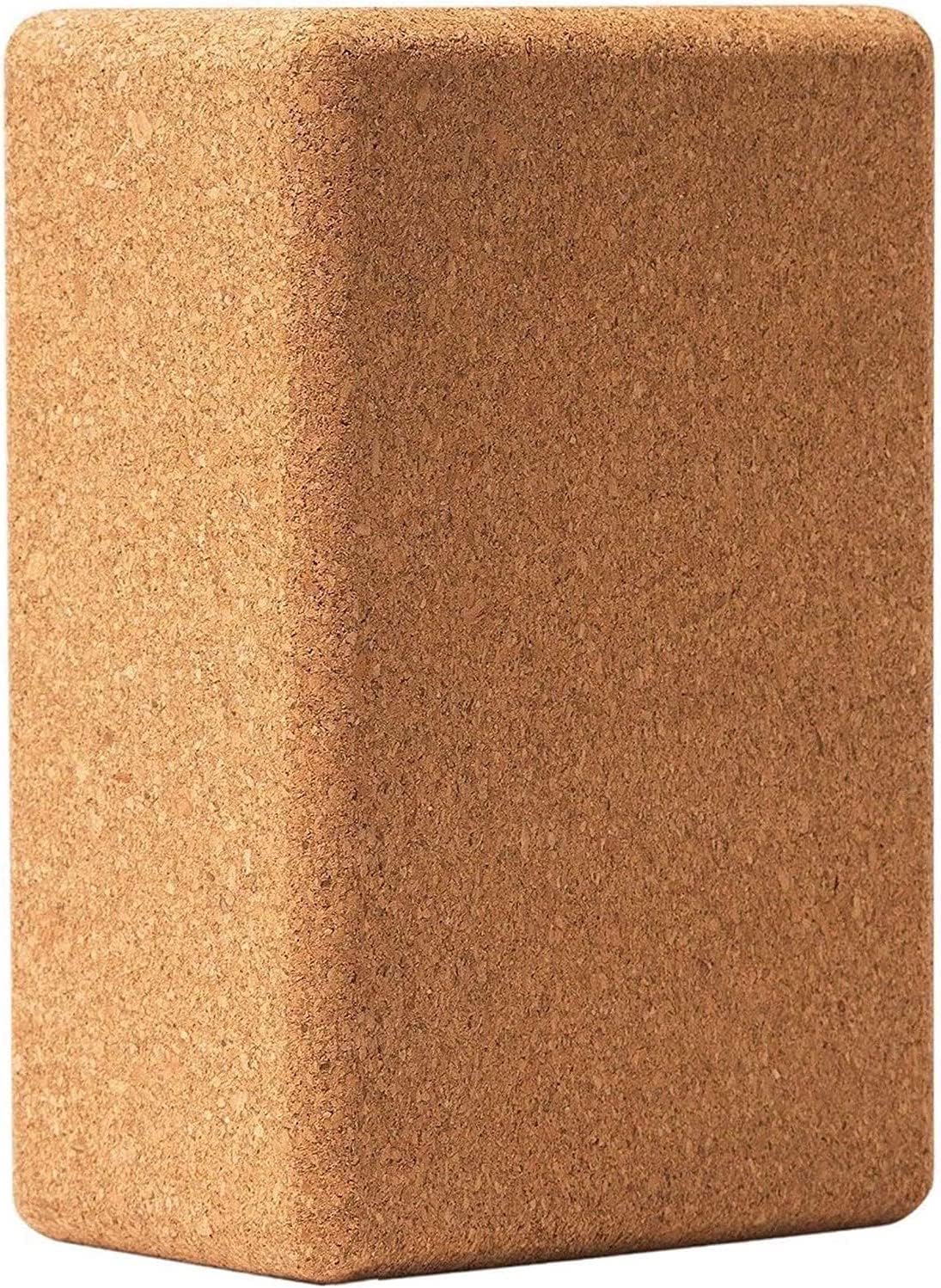 2 Pack Set -Natural Cork from Portugal, 9"x6"x4" Yoga Blocks Non-Slip&Anti-Tilt for Women| Men, Lightweight, Odor-Resistant| Moisture-Proof, Perfect Yoga Equipment