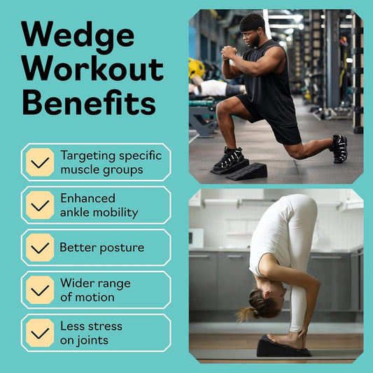 Squat Wedge Block 520 LBS Weight Capacity - Slant Board for Calf Stretching - Calf Stretcher Slant Board - yoga blocks