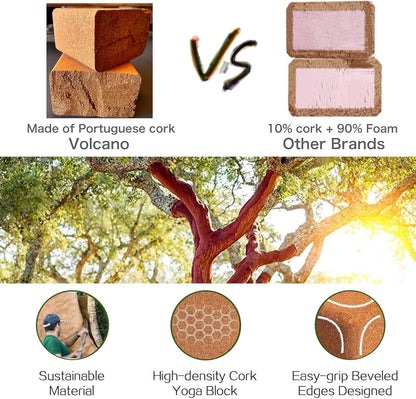 2 Pack Set -Natural Cork from Portugal, 9"x6"x4"